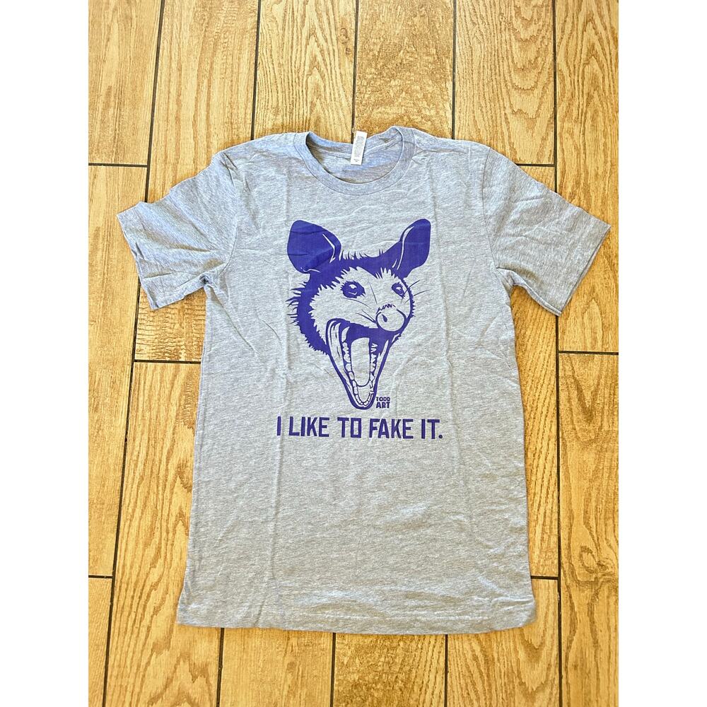 Food Art I like to fake it possum tshirt